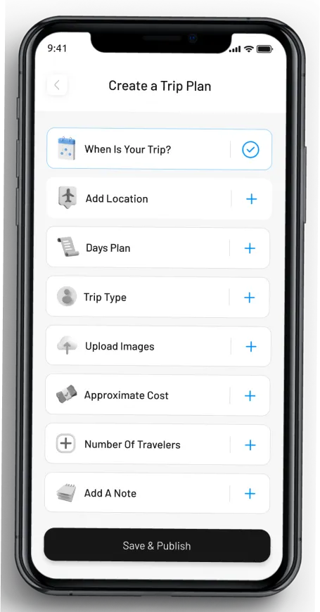 Roam Trip Mobile App Visual Design
