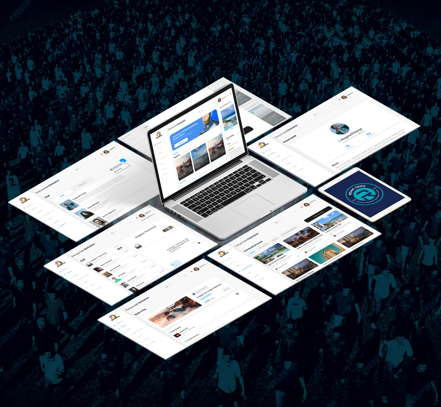 Roam Trip Low-Fidelity Wireframes web app