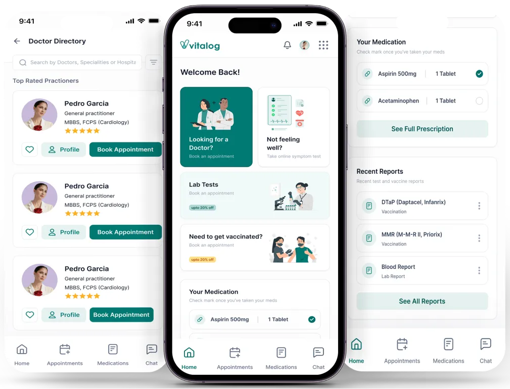 The Vitalog app is built on a scalable architecture to support growth and optimized for performance,