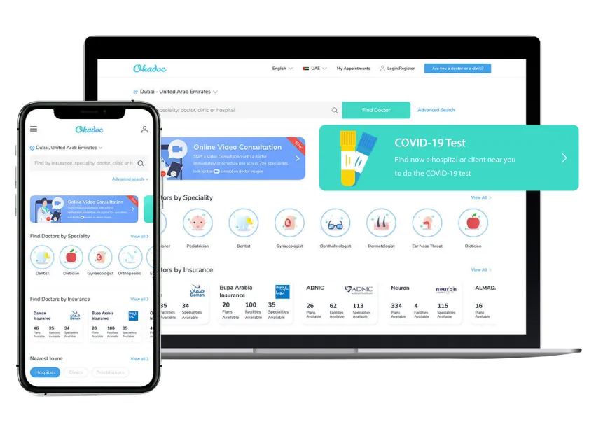 Okadoc is an online platform for booking both in-person and online doctor appointments